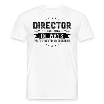 Director Colleagues Gift Profession Saying Funny - Men's T-Shirt - white - Front - AI Model Male 178 dark (178cm)