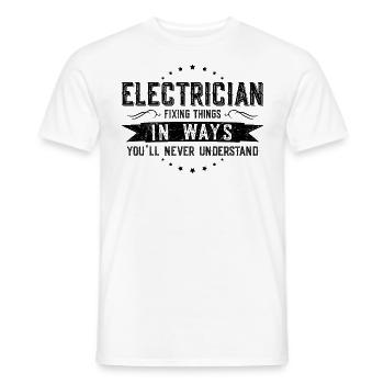 Elektriker Kollegen Geschenk Beruf Spruch Lustig - Männer T-Shirt - Weiß - Vorne - AI Model Male 178 dark (178cm)