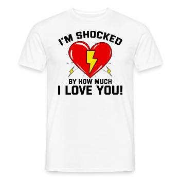 Elektriker Valentine: Schockiert davon, wie sehr ich liebe - Männer T-Shirt - Weiß - Vorne - AI Model Male 178 dark (178cm)