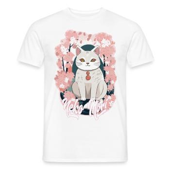 NekoMori Sakura - Men's T-Shirt - white - Front - AI Model Male 178 dark (178cm)