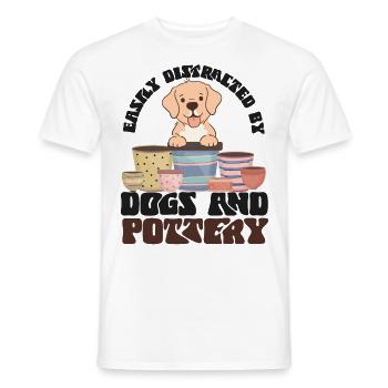 poterie céramique artiste chien facilement - T-shirt homme - blanc - Devant - AI Model Male 178 dark (178cm)