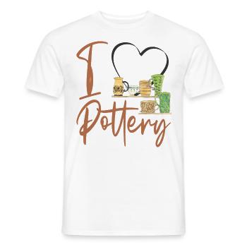 Pottery Ceramics Artist Heart I - Men's T-Shirt - white - Front - AI Model Male 178 dark (178cm)