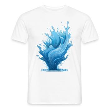 Éclaboussure d’eau bleue - T-shirt homme - blanc - Devant - AI Model Male 178 dark (178cm)
