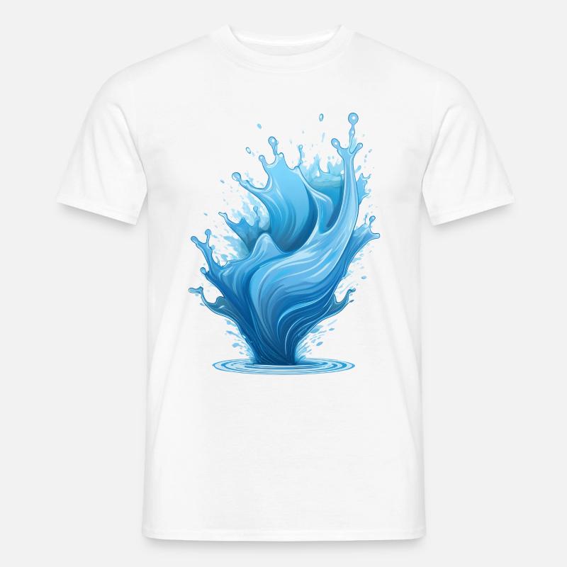 Blauer Wasser Spritzer - Männer T-Shirt - Weiß