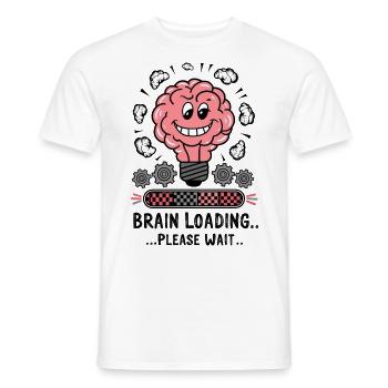 Brain Loading Bitte warten Lustiger Cartoon-Humor - Männer T-Shirt - Weiß - Vorne - AI Model Male 178 dark (178cm)