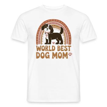 World's Best Dog Mom Loving Dog Mom Desisig - Men's T-Shirt - white - Front - AI Model Male 178 dark (178cm)