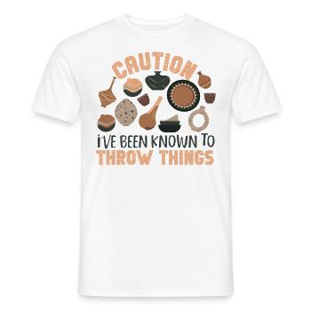 Pottery Ceramics Artist Caution - Männer T-Shirt - Weiß - Vorne - AI Model Male 178 dark (178cm)