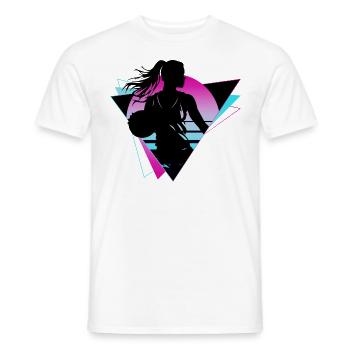 Basketball Basketball Player Fan Neon Colorful - Men's T-Shirt - white - Front - AI Model Male 178 dark (178cm)