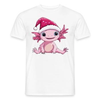 Axolotl Christmas Cute Cute Christmassy - Men's T-Shirt - white - Front - AI Model Male 178 dark (178cm)