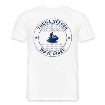 Thrill Seeker Wave Rider Jet Ski Badge - T-shirt homme - blanc - Devant - AI Model Male 178 dark (178cm)