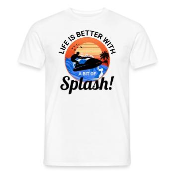 La vie est meilleure avec un peu de jet ski splash - T-shirt homme - blanc - Devant - AI Model Male 178 dark (178cm)