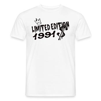 Edition Limitée 1991 Anniversaire Né 1991 - T-shirt homme - blanc - Devant - AI Model Male 178 dark (178cm)