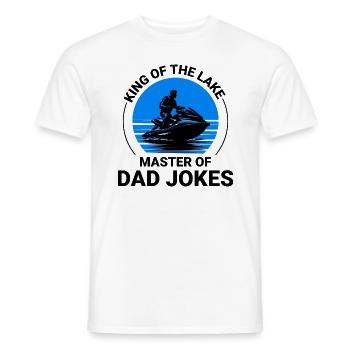 King of the Lake, Master of Dad Jokes Jet Skiing - Men's T-Shirt - white - Front - AI Model Male 178 dark (178cm)