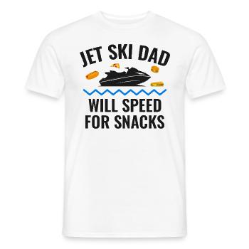 Jet Ski Dad – Will Speed for Snacks - Men's T-Shirt - white - Front - AI Model Male 178 dark (178cm)