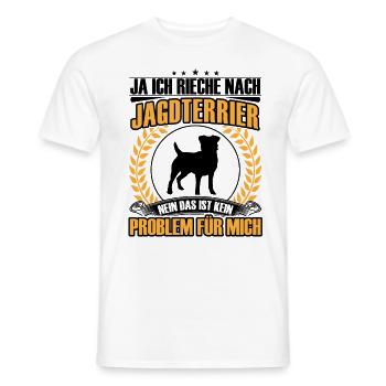 Odeur de Hunting Terrier Chien de chasse allemand - T-shirt homme - blanc - Devant - AI Model Male 178 dark (178cm)
