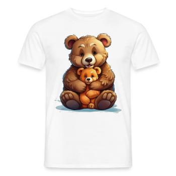 Cute Teddy Bears Illustration - Men's T-Shirt - white - Front - AI Model Male 178 dark (178cm)