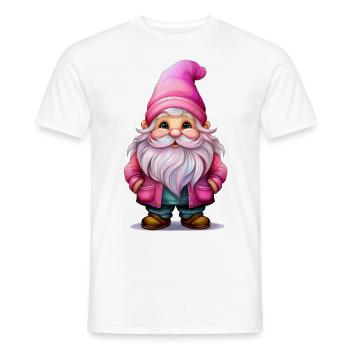 A cute Christmas gnome - Men's T-Shirt - white - Front - AI Model Male 178 dark (178cm)
