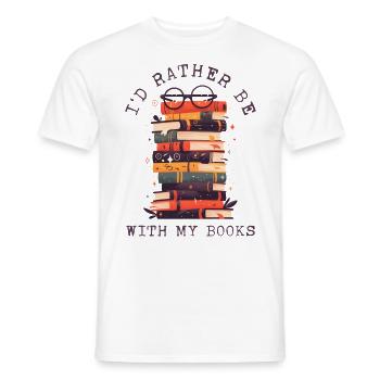 Je préfère être avec mes livres Lesen Buchliebhaber - T-shirt homme - blanc - Devant - AI Model Male 178 dark (178cm)