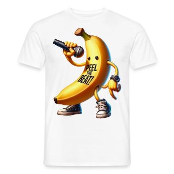 Peel the Beat Banana Music - T-shirt homme - blanc - Devant - AI Model Male 178 dark (178cm)