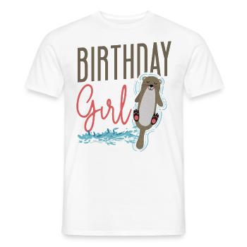 Loutre Anniversaire Fille Anniversaire Fille - T-shirt homme - blanc - Devant - AI Model Male 178 dark (178cm)
