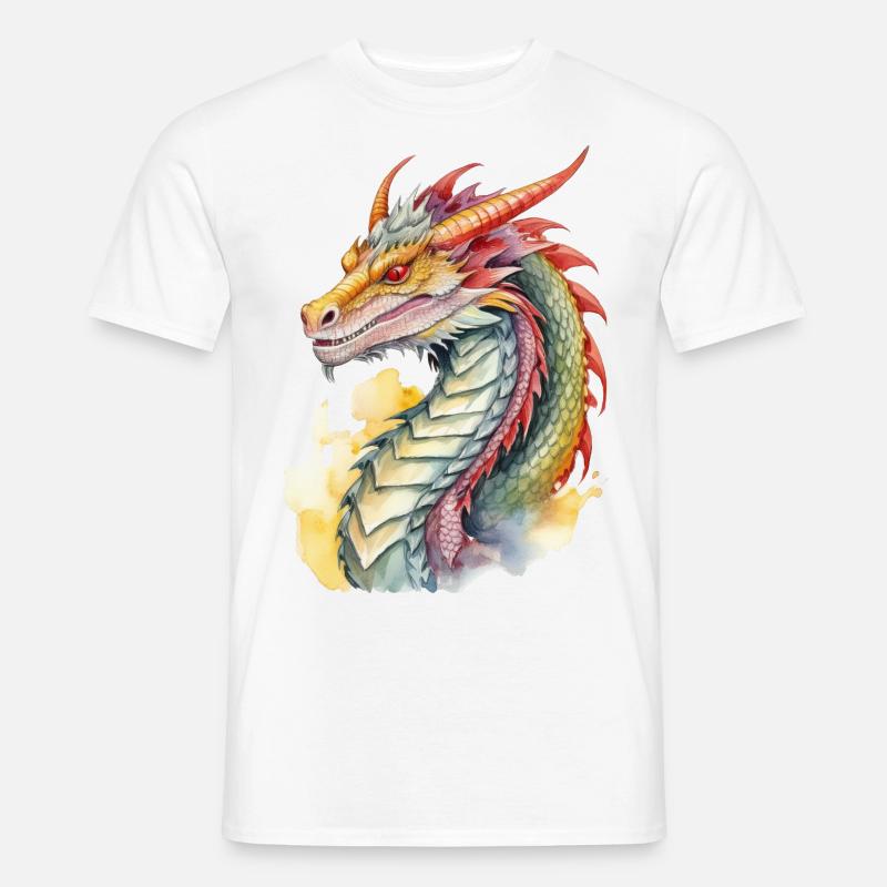 Drache - Männer T-Shirt - Weiß