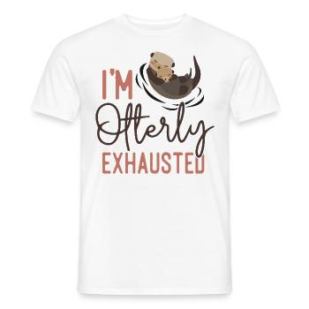 Otter I'm Otterly Exhausted - Männer T-Shirt - Weiß - Vorne - AI Model Male 178 dark (178cm)