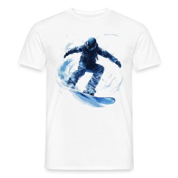 Snowboarder Snow Waves Slope - Men's T-Shirt - white - Front - AI Model Male 178 dark (178cm)