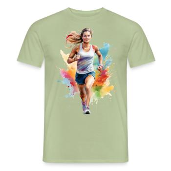 Jogger or runner - Men's T-Shirt - sage - Front - AI Model Male 178 light (178cm)