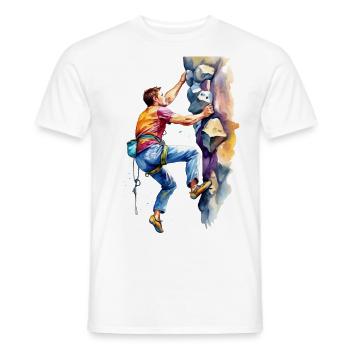 Klettern am Felsen - Männer T-Shirt - Weiß - Vorne - AI Model Male 178 dark (178cm)