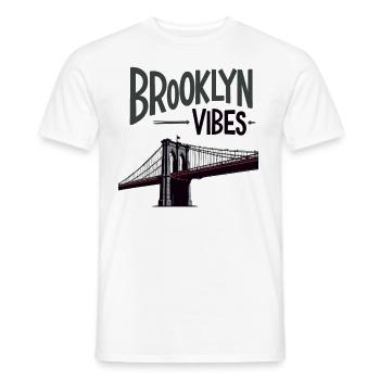 Brooklyn Vibes Bridge New York City New York - Men's T-Shirt - white - Front - AI Model Male 178 dark (178cm)