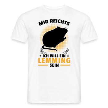 Veut qu’un lemming soit un campagnol Lemming - T-shirt homme - blanc - Devant - AI Model Male 178 dark (178cm)
