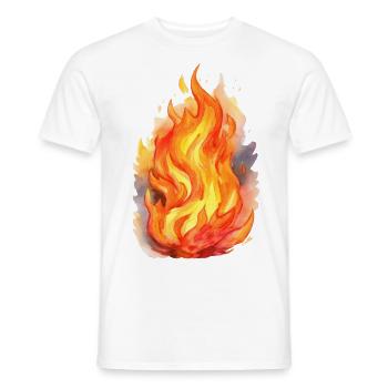 Feuer - Männer T-Shirt - Weiß - Vorne - AI Model Male 178 dark (178cm)