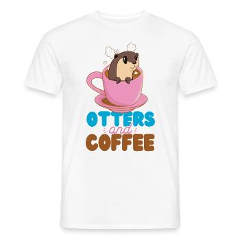 Otter Coffee Otters And Coffee - Men's T-Shirt - white - Front - AI Model Male 178 dark (178cm)