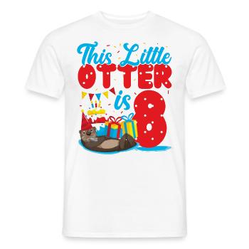 Anniversaire de la loutre Cette petite loutre - T-shirt homme - blanc - Devant - AI Model Male 178 dark (178cm)
