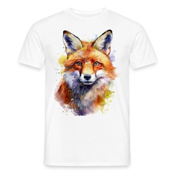 Fox - Men's T-Shirt - white - Front - AI Model Male 178 dark (178cm)