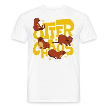 Otter Pun Otter Chaos - Männer T-Shirt - Weiß - Vorne - AI Model Male 178 dark (178cm)