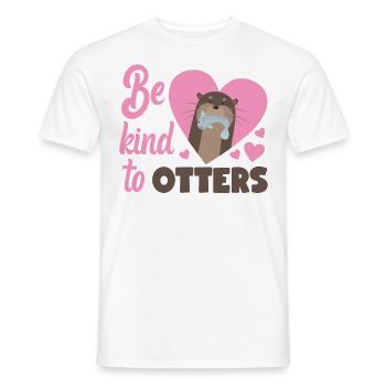 Loutre Jeu de mots Soyez gentil avec les loutres - T-shirt homme - blanc - Devant - AI Model Male 178 dark (178cm)