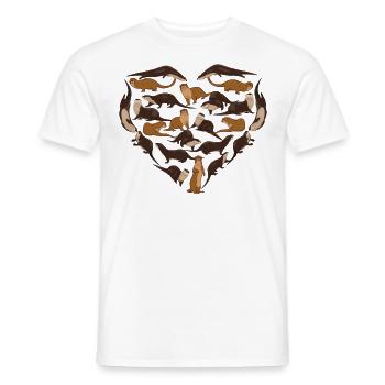 Otter Heart - Men's T-Shirt - white - Front - AI Model Male 178 dark (178cm)