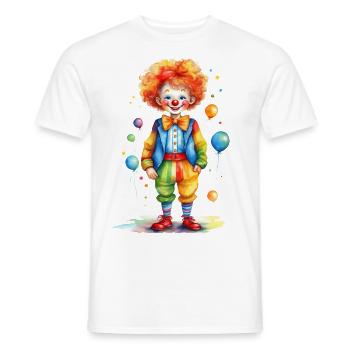 Un clown adapté au carnaval / carnaval - T-shirt homme - blanc - Devant - AI Model Male 178 dark (178cm)
