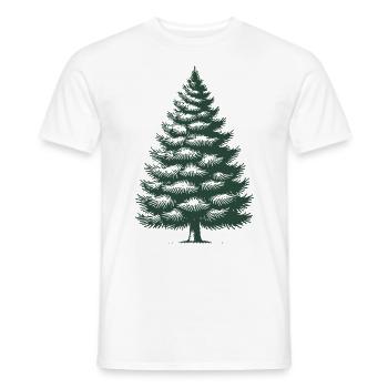 Traditional Christmas tree illustration - Men's T-Shirt - white - Front - AI Model Male 178 dark (178cm)