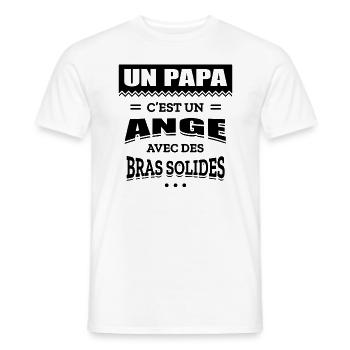 UN PAPA C'EST UN ANGE AVEC DES BRAS SOLIDES - T-shirt homme - blanc - Devant - AI Model Male 178 dark (178cm)