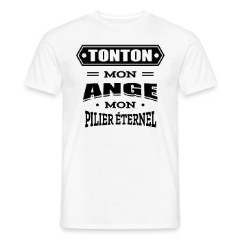 TONTON MON ANGE MON PILIER ETERNEL - T-shirt homme - blanc - Devant - AI Model Male 178 dark (178cm)