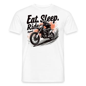 Motocross Eat Sleep Ride Repeat - Men's T-Shirt - white - Front - AI Model Male 178 dark (178cm)