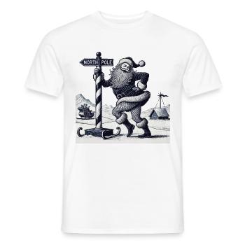 Drôle Père Noël Pole Dance Noël - T-shirt homme - blanc - Devant - AI Model Male 178 dark (178cm)
