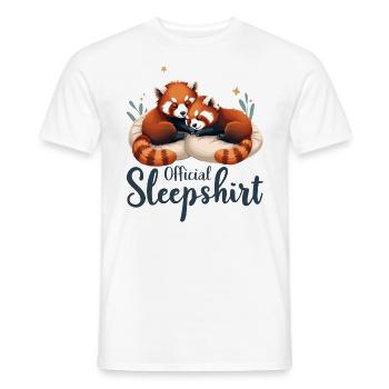 Offizielles Schlafshirt Roter Panda Schlafanzug - Männer T-Shirt - Weiß - Vorne - AI Model Male 178 dark (178cm)