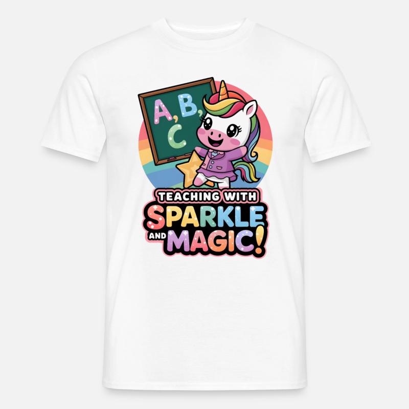 Teaching With Sparkle And Magic! - Men's T-Shirt - white