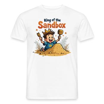 King of the Sandbox – Funny Kids Motif - Men's T-Shirt - white - Front - AI Model Male 178 dark (178cm)