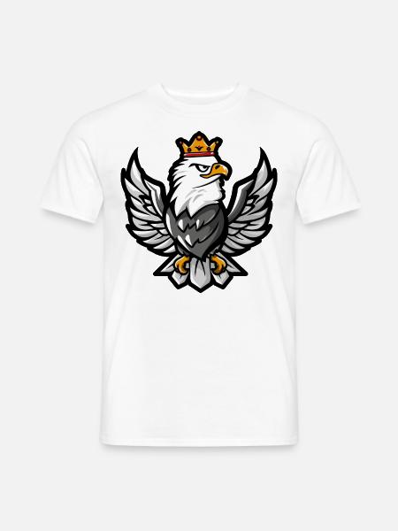 Aigle Cartoon Couronne - T-shirt homme - blanc