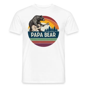 Papa Bear – Retro Design for Bear Lovers - Men's T-Shirt - white - Front - AI Model Male 178 dark (178cm)