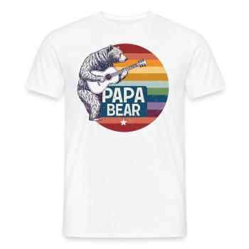 Papa Bear – Retro Design for Bear Lovers - Men's T-Shirt - white - Front - AI Model Male 178 dark (178cm)